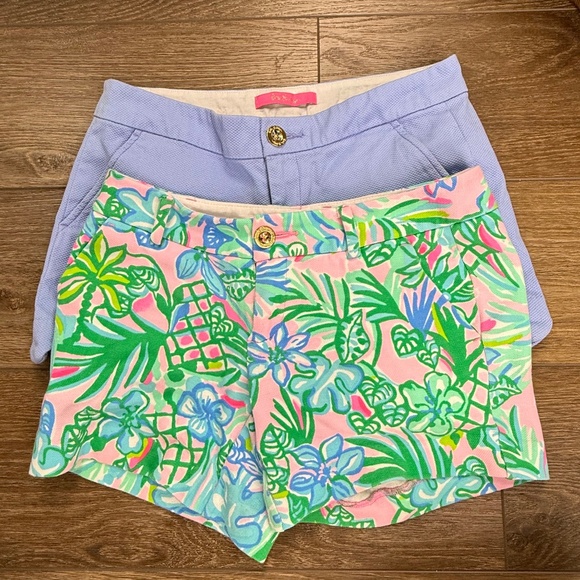 Lilly Pulitzer Pants - Lilly Pulitzer Women's Shorts Bundle 2 Pairs Size 0 Scallop Floral Preppy Summer